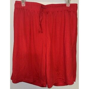Athletic Works Men's 9" Mesh Shorts, With Drawstring  Waist . Sz Med  Color: Red